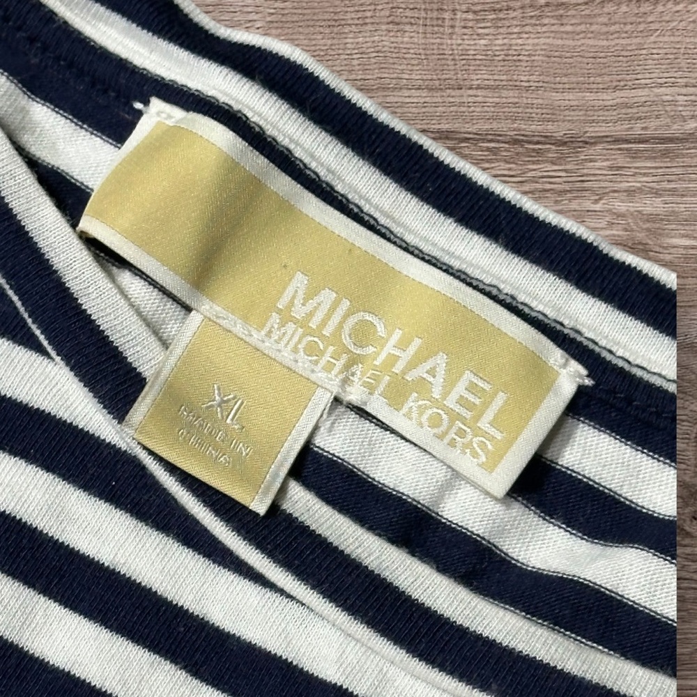 Women’s Michael Kors Blouse Blue/White stripes Size XL - Picture 8 of 8